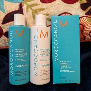 Moroccanoil Hydrating Shampoo & Conditioner 8.5oz,Treatment Oil 3.4oz Bundle NEW